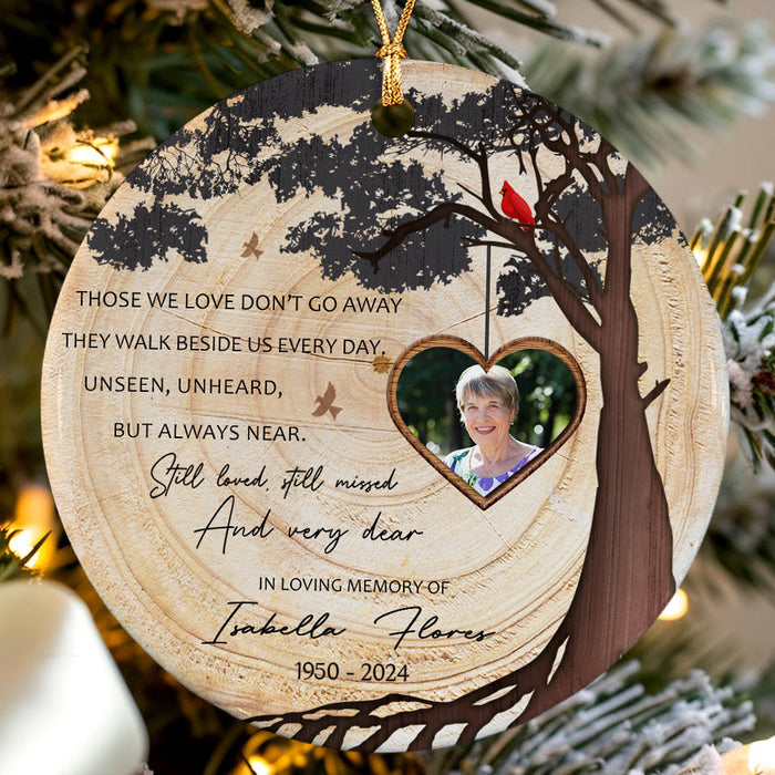 Memorial Ornament | Those We Love Don’t Go Away Cardinal Ornament With Picture