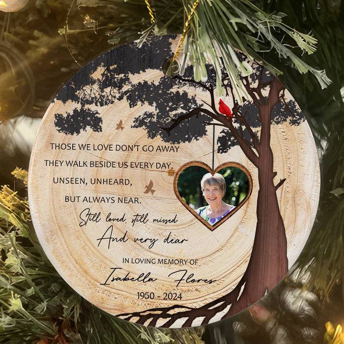 Memorial Ornament | Those We Love Don’t Go Away Cardinal Ornament With Picture