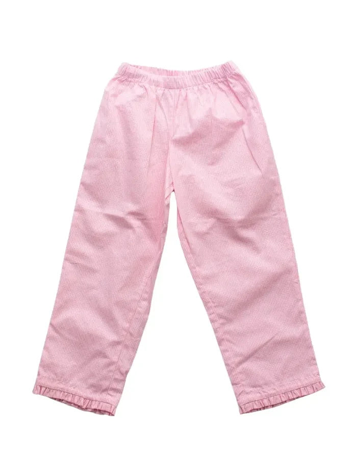 Pink Gingham Ruffle Pants
