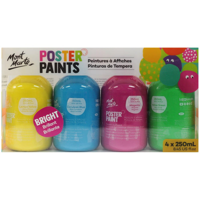 Poster Paint 250ml 4pc (8.45 US fl.oz) - Bright