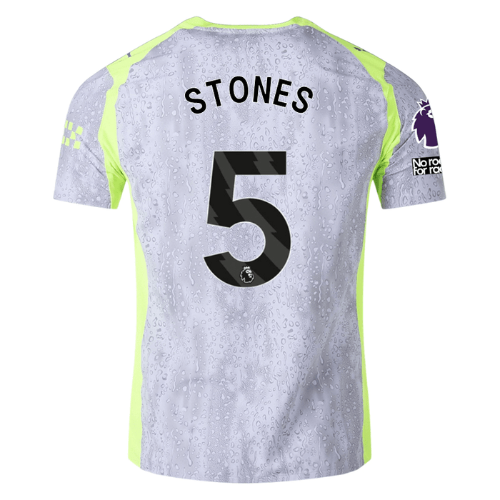Puma Manchester City Authentic Stones Third Jersey w/ EPL + No Room For Racism 25/26 (Cool Weather/Pro Green) | SoccerWearhouse