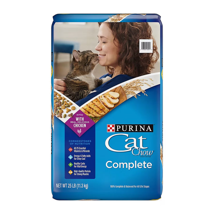 Purina Cat Chow Complete Dry Cat Food, All Life Stages, 25 lb