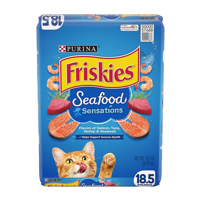 Purina Friskies Seafood Sensations Dry Cat Food, 18.5 lb