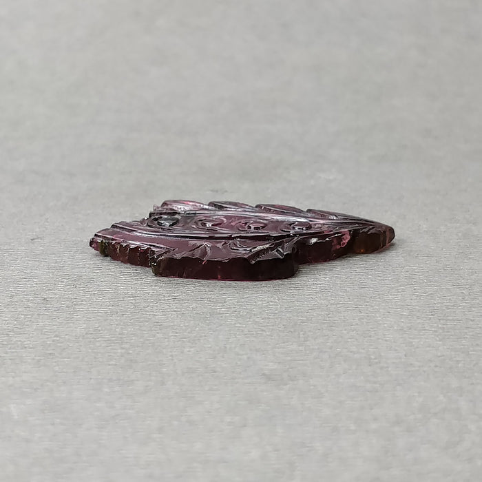 Rubellite Tourmaline Gemstone Carving : 19.20cts Natural Pink Tourmaline Hand Carved Uneven Shape 36*23mm