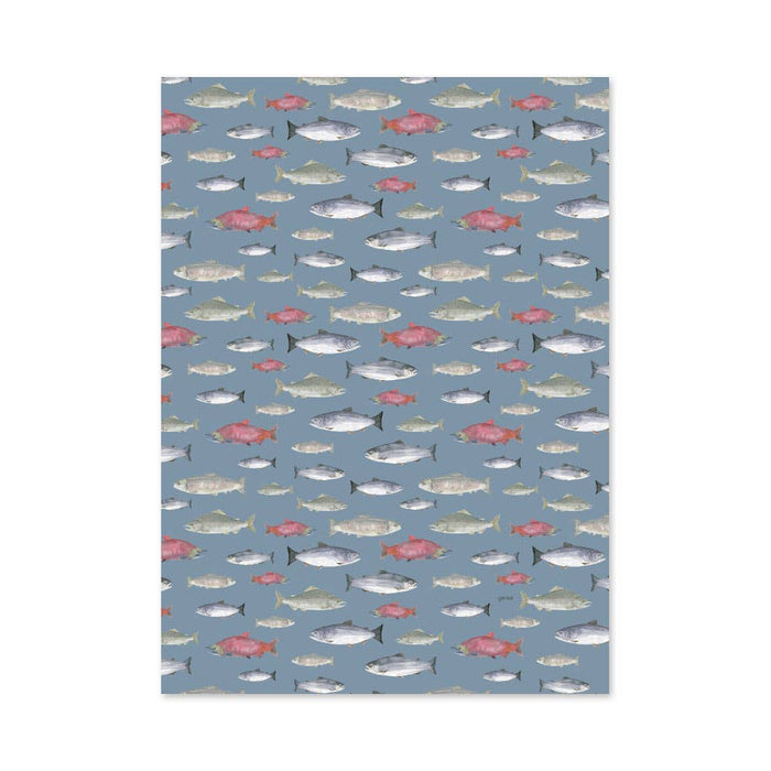 Salmon Tea Towel - Organic Cotton Kitchen Towel