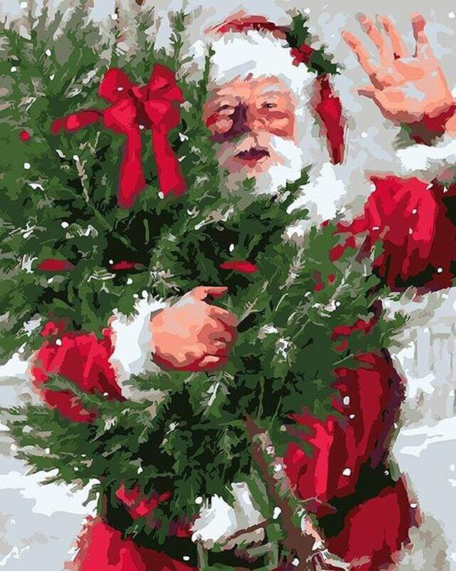 Santa and Christmas tree Paint By Numbers Kit
