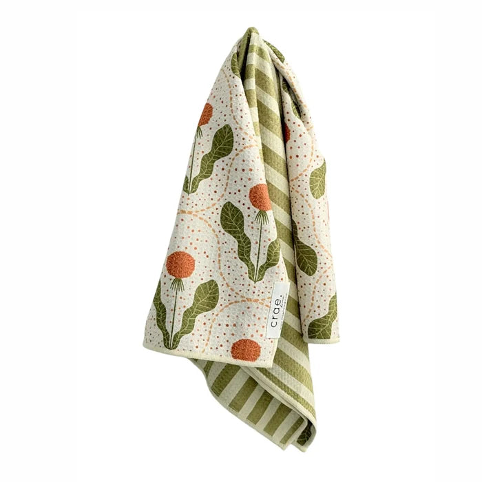 Sprout and Stripe Reversible Hand Towel