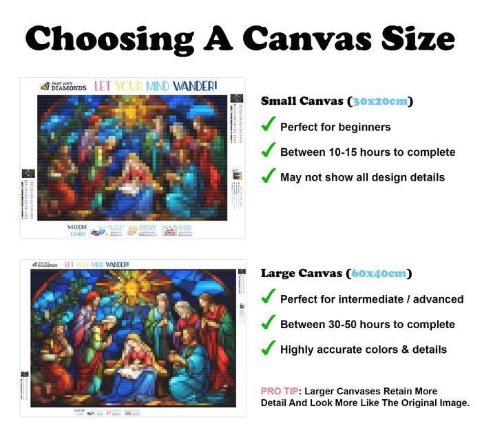 Stained Glass Nativity Scene - Ships From US