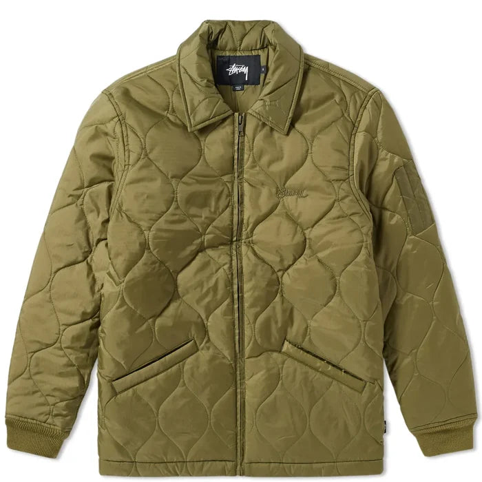 Stussy Quilted Work Jacket Olive (WORN)