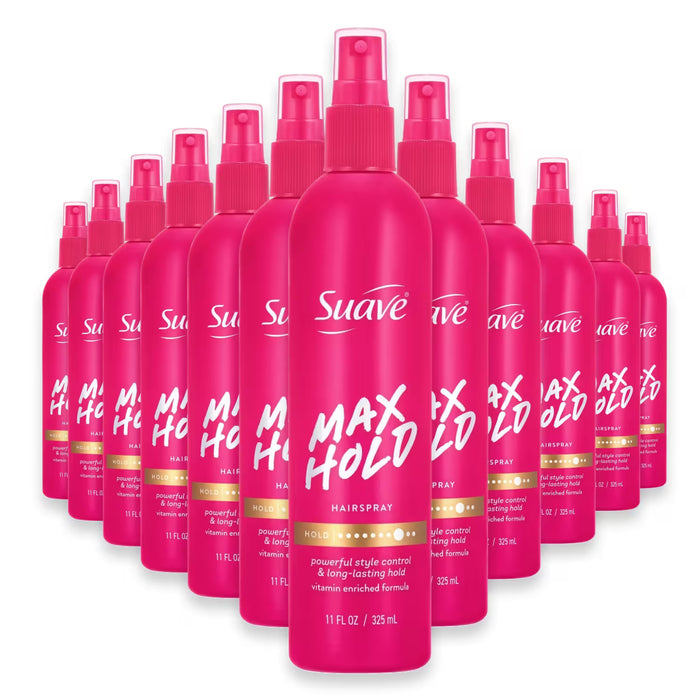 Suave Max Hold Non-Aerosol Hairspray - 11 oz - 12 Pack