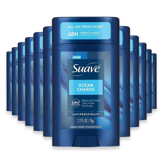 Suave Men Ocean Charge Antiperspirant Deodorant - 2.7 oz - 12 Pack
