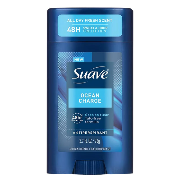 Suave Men Ocean Charge Antiperspirant Deodorant - 2.7 oz - 12 Pack