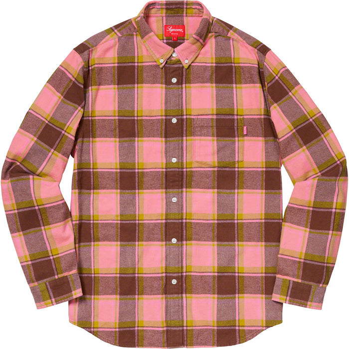 Supreme Plaid Flannel Shirt Dusty Pink (WORN)