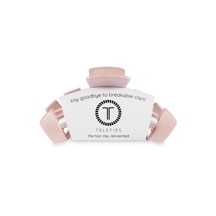 Teleties Classic Hair Clip | Tiny | Pearly Pink