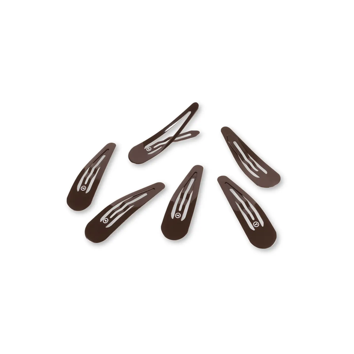 Teleties Snap Clip | Brown | 6 Count
