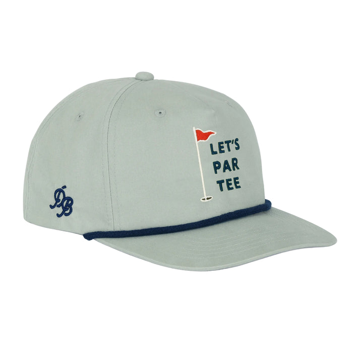 Let’s Par Tee Rope Hat – funny golf pun dad hat, 5-panel snapback rope hat with embroidered design, comfortable and gift-ready