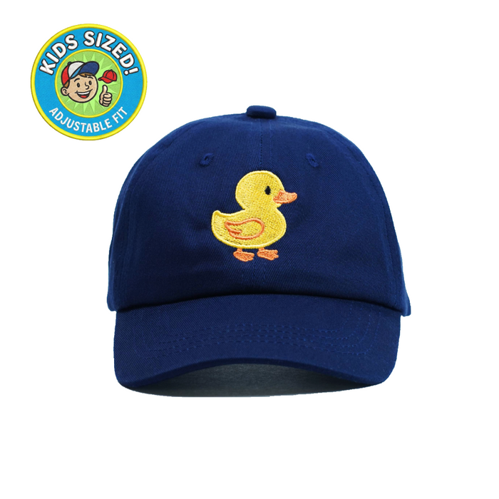 Rubber Ducky Kid’s Hat – Navy embroidered duck cap for kids. Cute keepsake gift with a playful rubber duck design from Dad Brand.