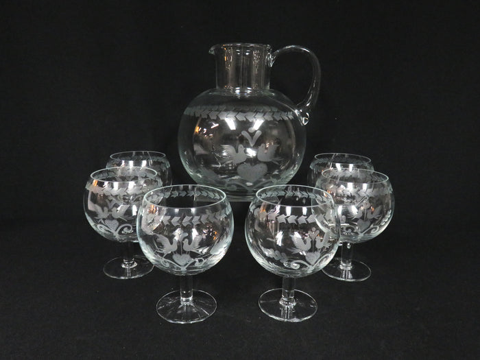 Tiffany Pitcher and Goblets