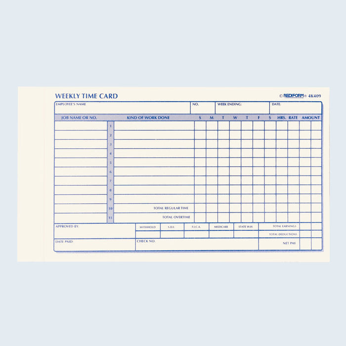 Time Card Pad 4K409