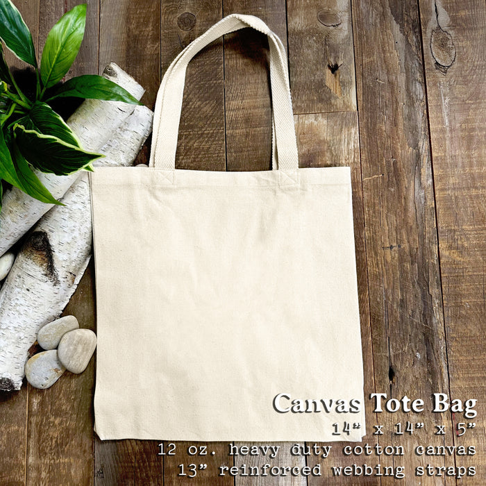 Tree Stamp w/ City, State - Custom Canvas Tote Bag