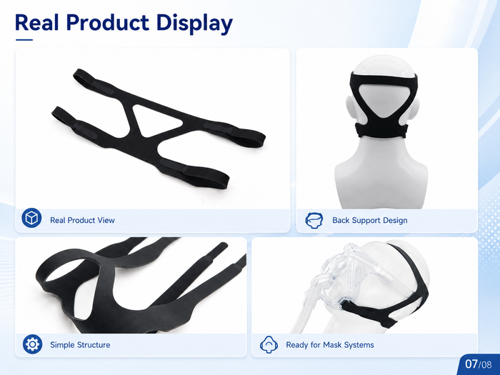 Universal Replacement CPAP Headgear for 4-Point Masks – Adjustable Soft Headband