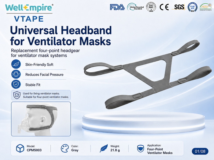 替代文本：
Universal Replacement CPAP Headgear for 4-Point Ventilator Masks - WellEmpire