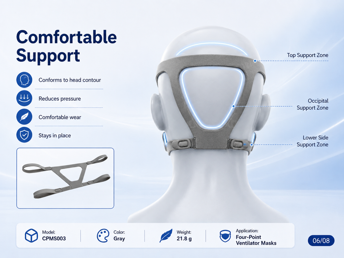 Universal Replacement CPAP Headgear for 4-Point Masks – Adjustable Soft Strap