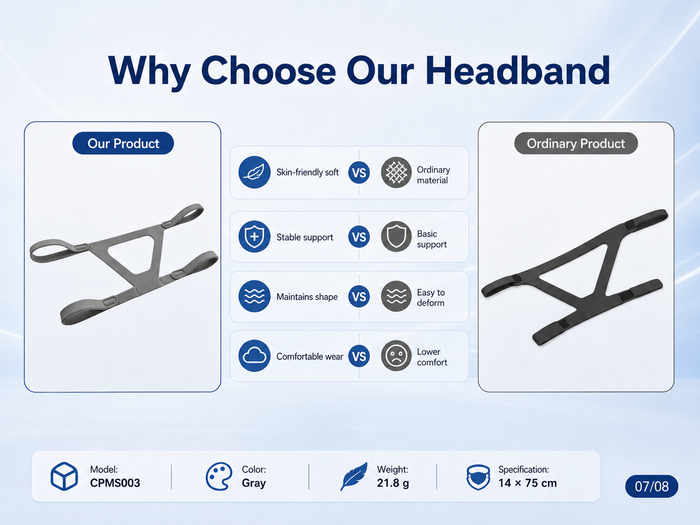 Universal Replacement CPAP Headgear for 4-Point Masks – Adjustable Soft Strap
