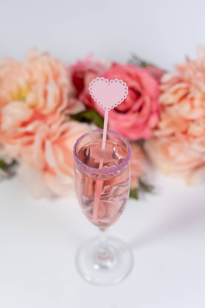 Valentines Swizzle Sticks -Galentine Beverage Drink Stirrers