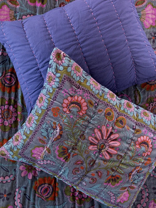 Cotton Velvet Shams, Set of 2 - Twilight-view 1