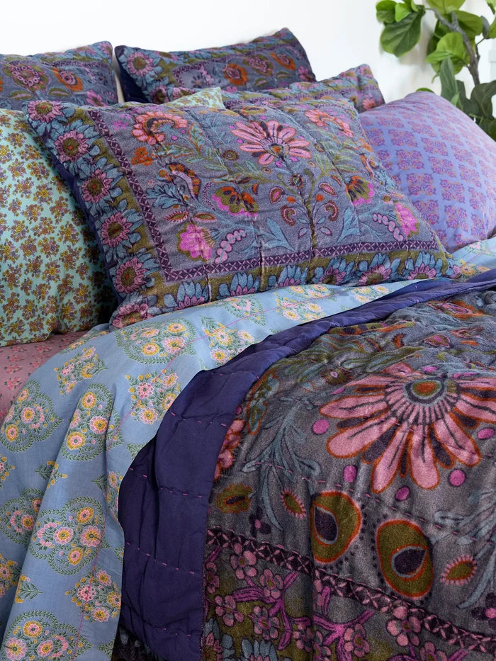 Cotton Velvet Shams, Set of 2 - Twilight-view 2