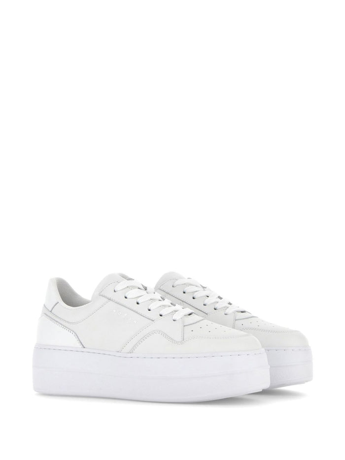 W Platform Sneaker White Leather