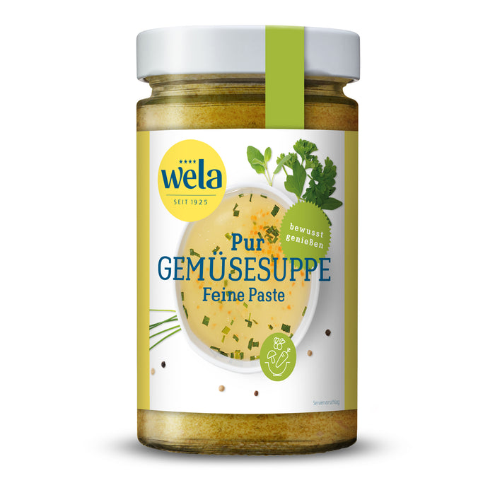 Wela Gemüsesuppe Pur Feine Paste im großen XL-Glas