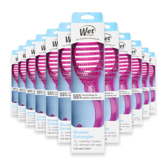 Wet Brush Shower Detangler Hair Brush Pink Glitter - 1 Ct - 24 Pack