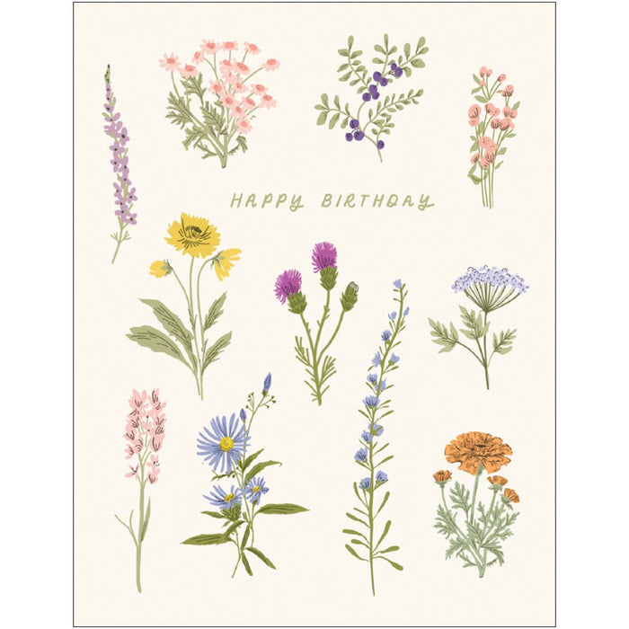 Wildflower Sprigs Birthday Card
