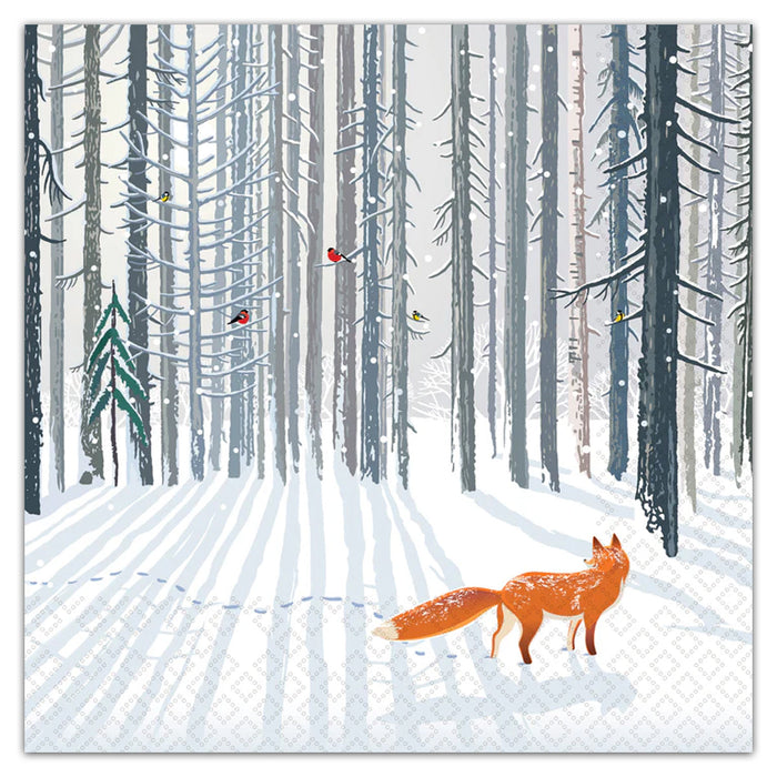 Winter Fox Trail Paper Luncheon Napkins