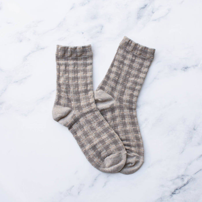 Women's Glitter Checkered Casual Socks