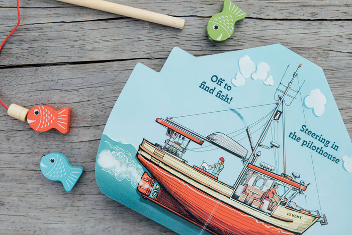 Working Boats: Salmon Troller Board Book- A Look-Inside Book