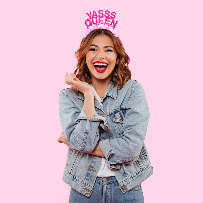 Yasss Queen Valentines Party Crown Headband