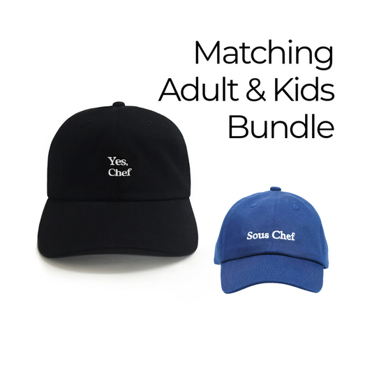 yes chef sous chef matching hats dad and son matching hats family hats embroidered hat cute hats dad brand